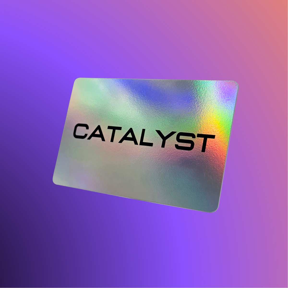 The dichromatic Catalyst Card, front view