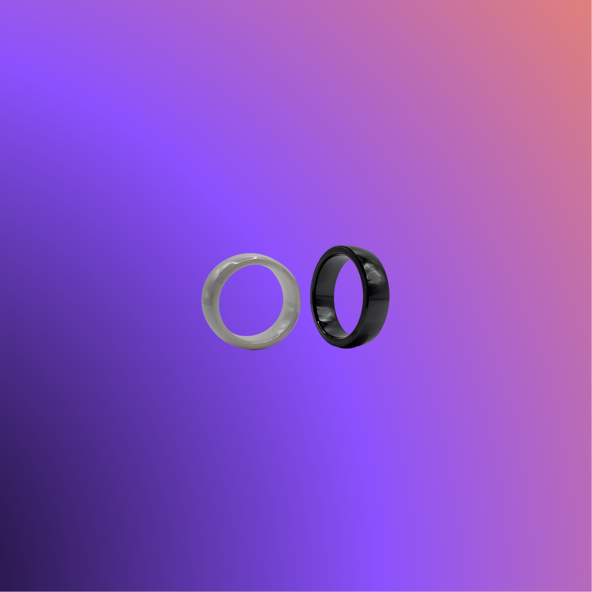 Two Catalyst Rings shown side by side in black and white finishes