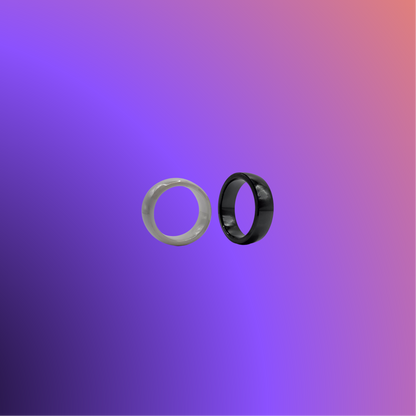 Two Catalyst Rings shown side by side in black and white finishes
